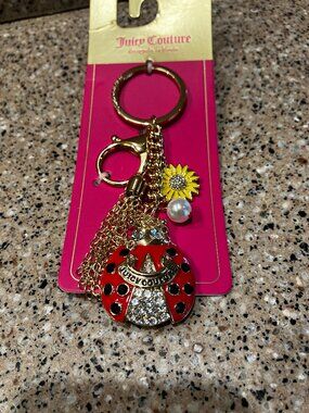 Juicy Couture LadyBug Bling Keychain /Bag clip!! NEW